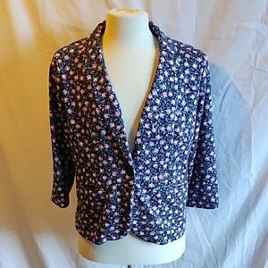 Lauren Conrad, navy blue floral blazer size L